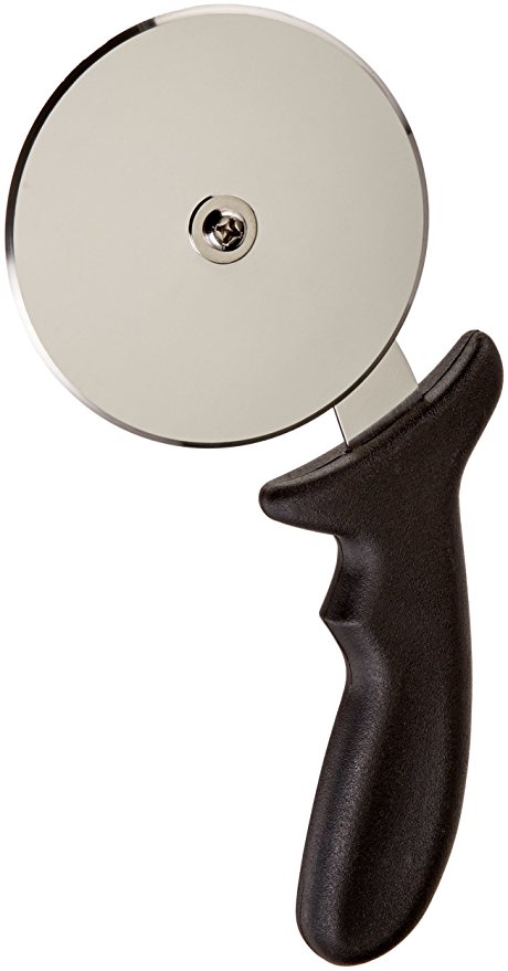 New Star Foodservice 51070 Stainless Steel Pizza Cutter Wheel with Black Plastic Handle, 4