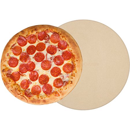 Pizza Stone for Grill and Oven - 15 Inch 3/4 Extra Thick - Cooking & Baking Stone for Oven and BBQ Grill - With Durable Foam Packaging, Gift Box & Pizza Recipes EBook