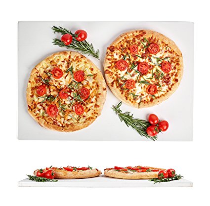 Large Pizza Stone 20x13.5in - Rectangular Stone for Baking & Cooking Pizzas & Bread in Oven, Grill or BBQ - Flat Ceramic Pan Cooks Pizza Evenly & Gives Crispy Crust